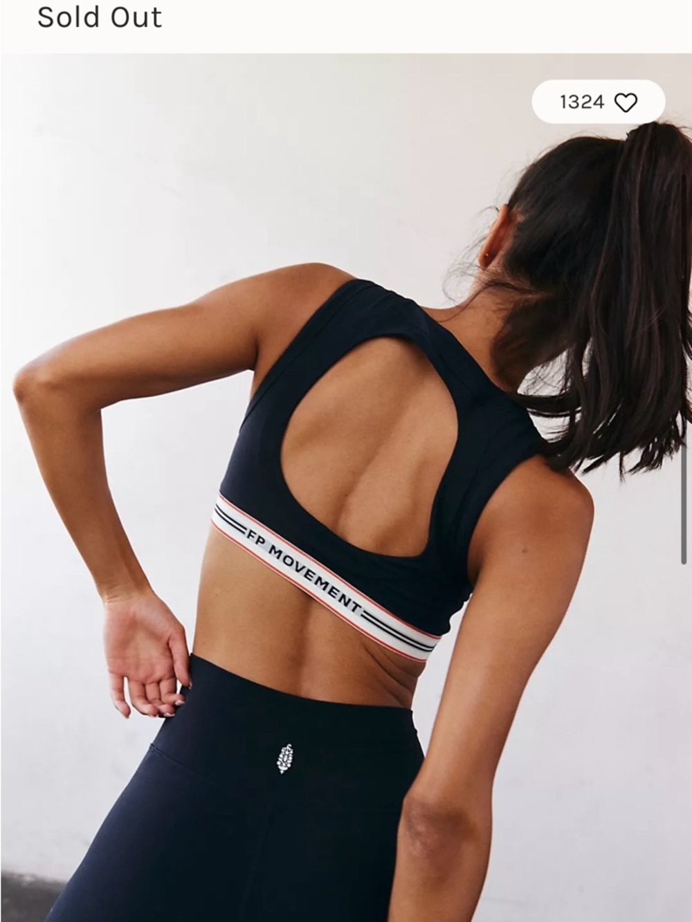 Free People FP Movement Black Sports Bra never better ringer logo sz medium - Picture 2 of 6